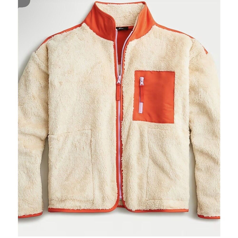 J. Crew Super Plush Sherpa Full Zip Jacket - Size XS - Multicolored